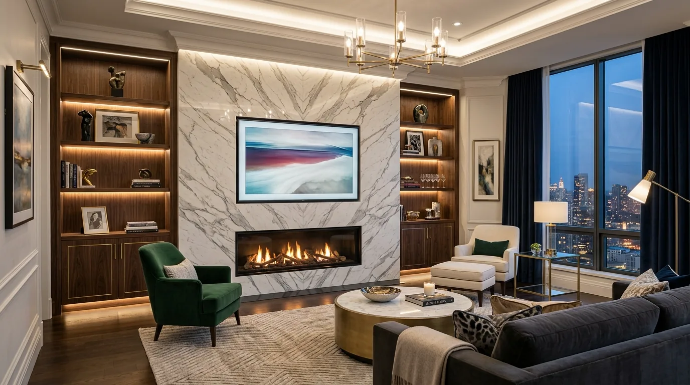 Use lighting to soften the wall at night